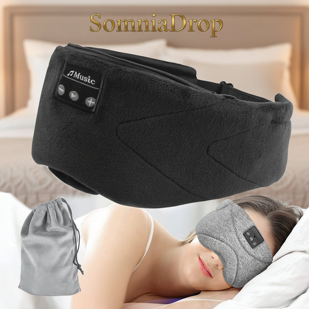 Detalle altavoces antifaz bluetooth SomniaDrop — 20 sonidos integrados