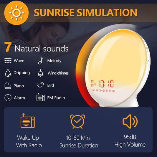 Lámpara SomniaDrop efecto amanecer — luz progresiva para dormir mejor